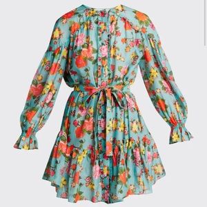 Saloni Silk Floral Belted Pixie Dress